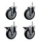 Service Caster 5 Inch Black Polyurethane Wheel Swivel 58 Inch Threaded Stem Caster Set 2 Brakes SCC SCC-TS20S514-PPUB-BLK-58212-2-PLB-2 - alternate 1